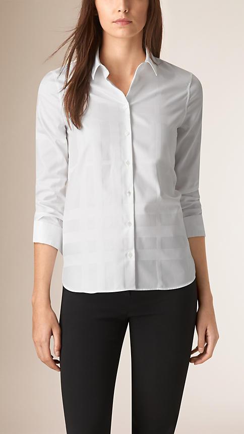 Burberry Check Jacquard Cotton Shirt