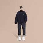Burberry Burberry Waffle Knit Cotton Sweater, Size: 14y, Blue