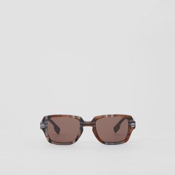 Burberry Burberry Check Rectangular Frame Sunglasses