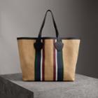 Burberry Burberry The Giant Tote In Striped Jute