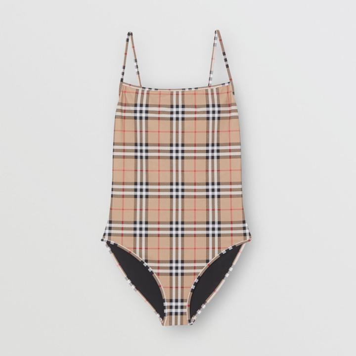 Burberry Burberry Vintage Check Swimsuit, Yellow