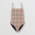 Burberry Burberry Vintage Check Swimsuit, Yellow