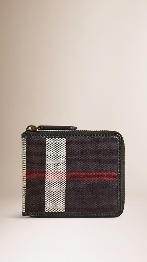 Burberry Canvas Check Coin Wallet