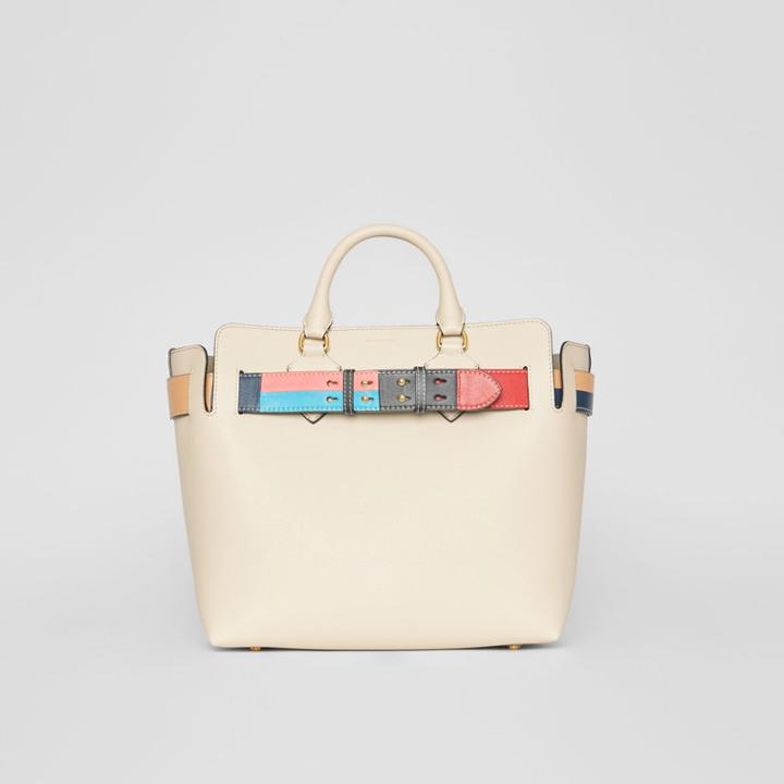 Burberry Burberry The Medium Leather Colour Block Detail Belt Bag, Grey