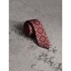 Burberry Burberry Slim Cut Tiled Floral Silk Jacquard Tie, Red