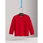 Burberry Burberry Check Cuff Cashmere Sweater, Size: 18m, Red