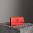Burberry Burberry D-ring Grainy Leather Continental Wallet, Red