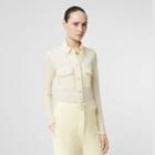 Burberry Burberry Press-stud Detail Jersey Shirt, Size: 04, Off White