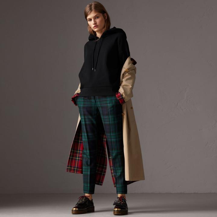 Burberry Burberry Embroidered Hood Fleece-back Jersey Sweatshirt, Size: Xs