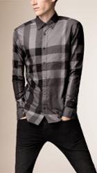 Burberry Burberry Giant Exploded Check Cotton Shirt, Grey