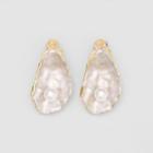 Burberry Burberry Faux Pearl Detail Gold-plated Oyster Earrings, Yellow