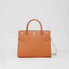 Burberry Burberry Small Leather Two-handle Title Bag, Orange