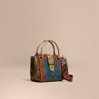 Burberry Burberry The Medium Buckle Tote In Colour-block Python, Blue