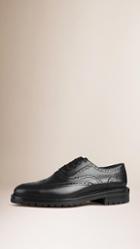 Burberry Leather Wingtip Brogues With Rubber Sole