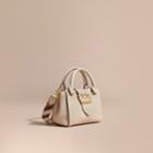 Burberry Burberry The Small Buckle Tote In Grainy Leather, Grey