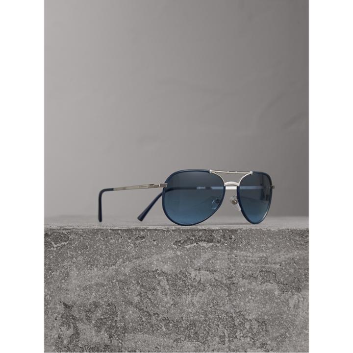 Burberry Burberry Folding Pilot Sunglasses, Blue