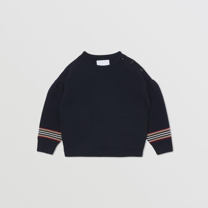 Burberry Burberry Childrens Icon Stripe Detail Wool Blend Sweater, Size: 12m