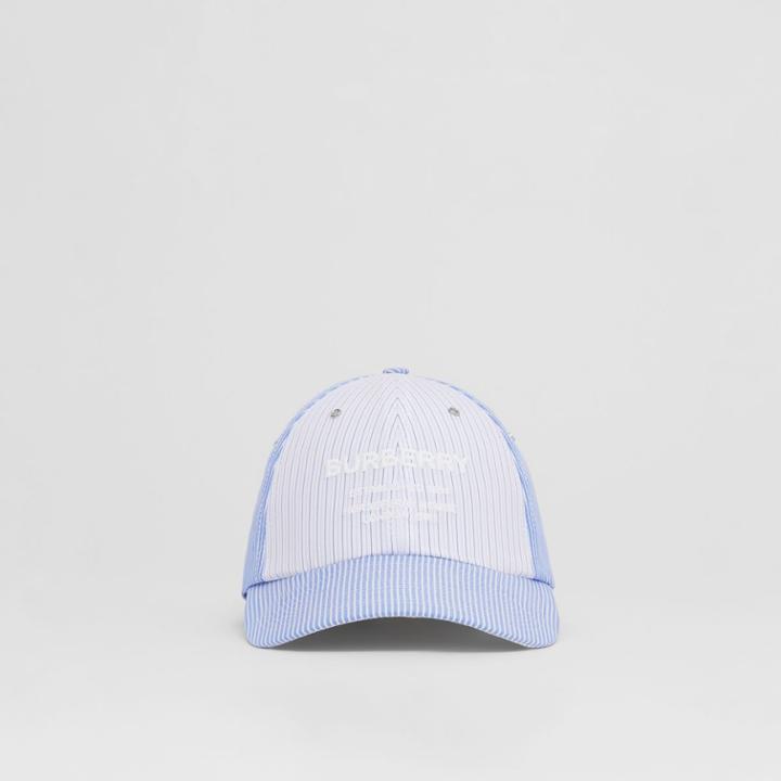 Burberry Burberry Horseferry Motif Striped Cotton Baseball Cap, Size: Xl