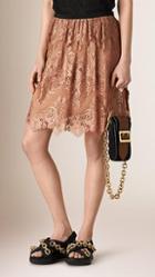 Burberry Prorsum French Lace Scallop-hem Skirt