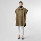 Burberry Burberry D-ring Detail Check Wool Cashmere Cape, Size: M/l, Yellow
