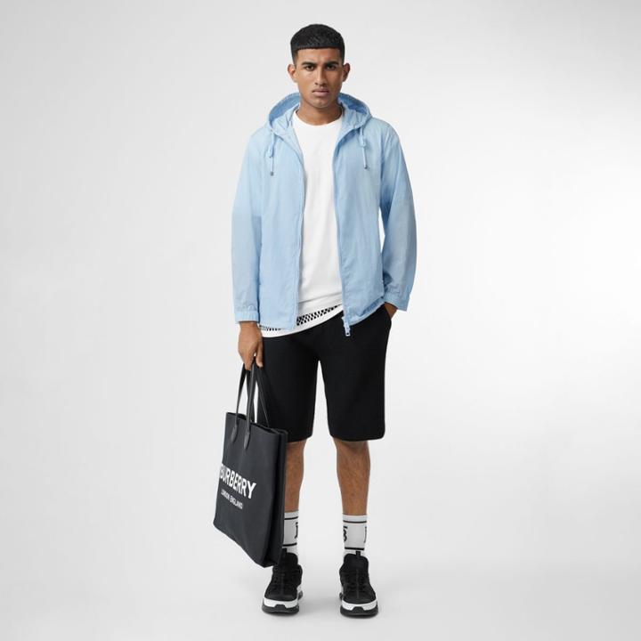Burberry Burberry Packaway Lightweight Hooded Jacket, Size: 40, Blue
