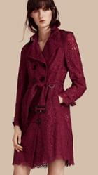 Burberry Italian Lace Scallop-hem Trench Coat