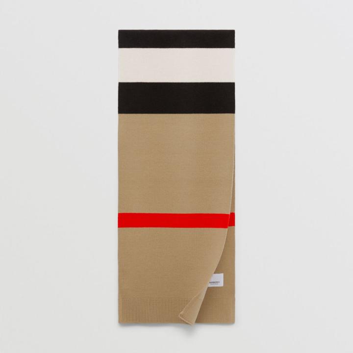 Burberry Burberry Childrens Icon Stripe Wool Blend Scarf, Size: Os
