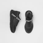 Burberry Burberry Logo Detail Leather, Nubuck And Mesh Sneakers, Size: 42, Black
