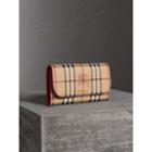 Burberry Burberry Haymarket Check And Leather Slim Continental Wallet, Red
