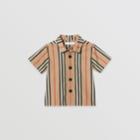 Burberry Burberry Childrens Short-sleeve Icon Stripe Cotton Shirt, Size: 12m, Beige