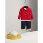 Burberry Burberry Check Trim Long-sleeved Cotton Polo Shirt, Size: 18m, Red