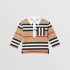 Burberry Burberry Childrens Long-sleeve Icon Stripe Cotton Top, Size: 2y, Beige