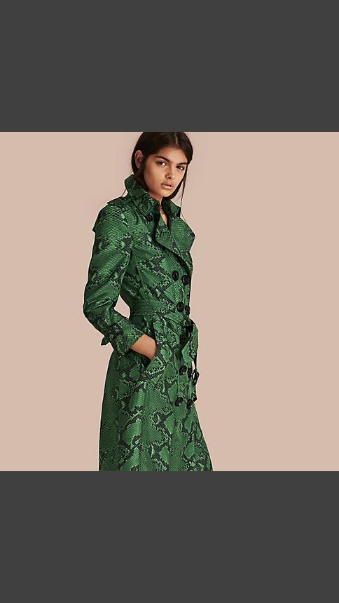 Burberry Python Print Silk Trench Coat