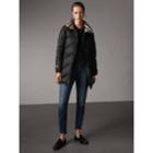 Burberry Burberry Chevron-quilted Down-filled Coat, Size: M, Black