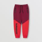 Burberry Burberry Childrens Logo Print Two-tone Stretch Jersey Trackpants, Size: 14y, Red