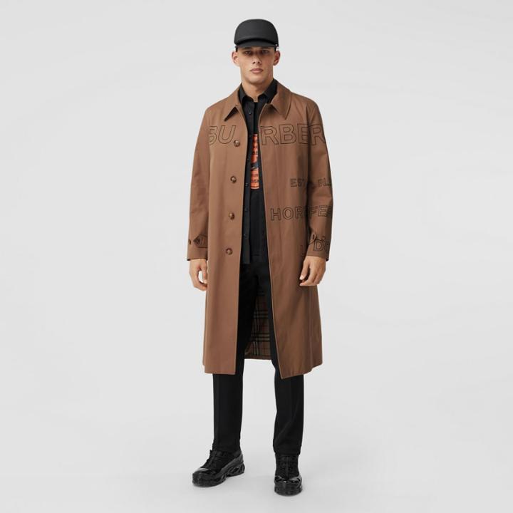 Burberry Burberry Horseferry Print Cotton Gabardine Car Coat, Size: 36, Brown