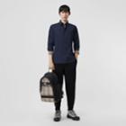 Burberry Burberry Slim Fit Embroidered Ekd Stretch Cotton Shirt, Size: Xl, Blue