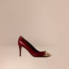 Burberry Burberry Horseferry Check Leather Pumps, Size: 37, Red