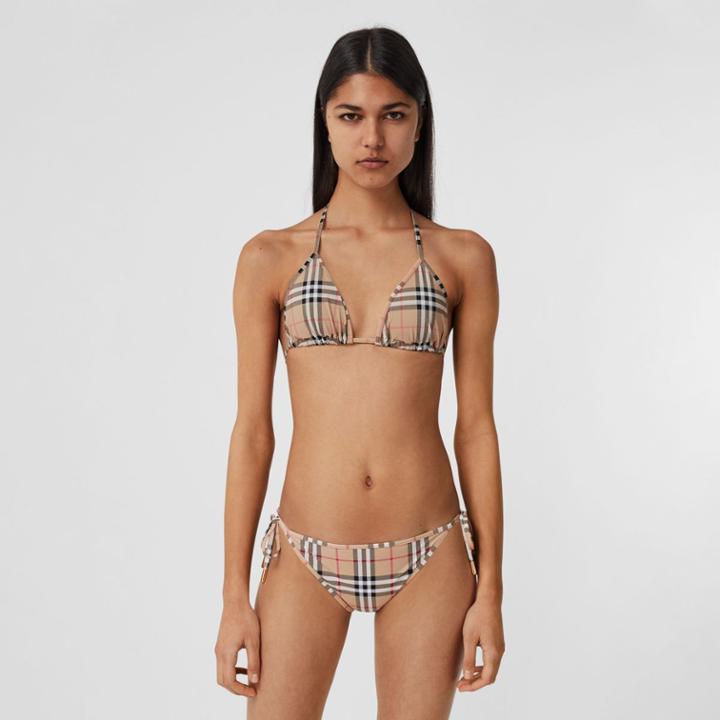 Burberry Burberry Vintage Check Triangle Bikini, Yellow