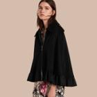 Burberry Ruffle Detail Cashmere Cape
