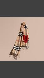 Burberry The Classic Cashmere Scarf In Check With Sequin Heart