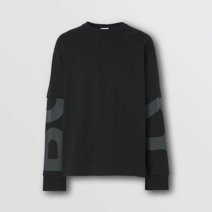 Burberry Burberry Long-sleeve Logo Print Cotton Top