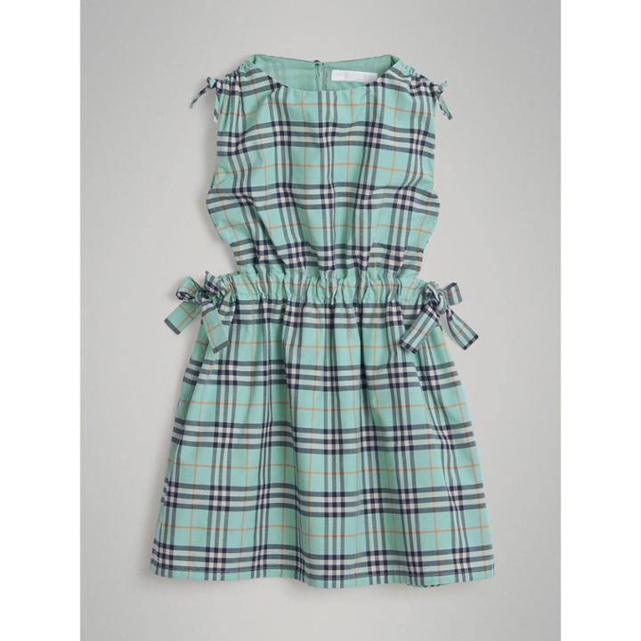 Burberry Burberry Tie Detail Check Cotton Dress, Size: 4y