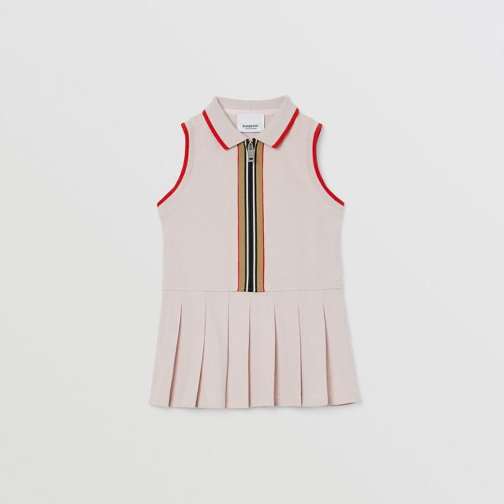 Burberry Burberry Childrens Icon Stripe Detail Cotton Sleeveless Polo Shirt Dress, Size: 2y, Pink