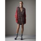 Burberry Burberry Cashmere Wool Blend Moulin Oversized Cardigan, Size: Xl, Red