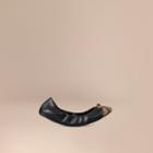 Burberry Burberry Horseferry Check Leather Ballerinas, Size: 38, Black