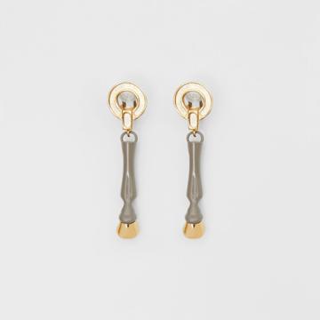 Burberry Burberry Resin And Gold-plated Hoof Drop Earrings, Yellow