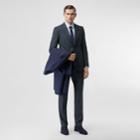 Burberry Burberry Classic Fit Striped Cotton Poplin Dress Shirt, Size: 31, Blue