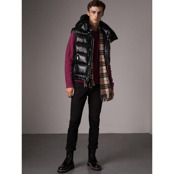 Burberry Burberry Detachable Hood Down-filled Gilet, Size: 42, Black
