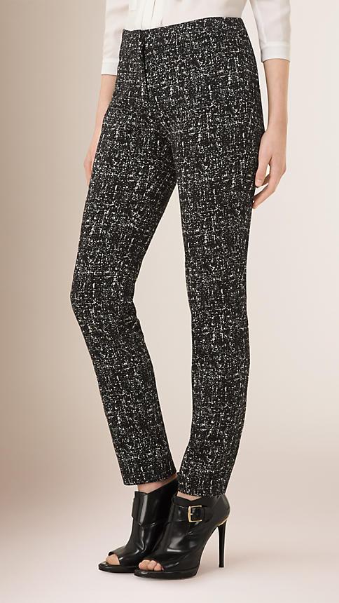 Burberry Abstract Check Wool Cotton Trousers